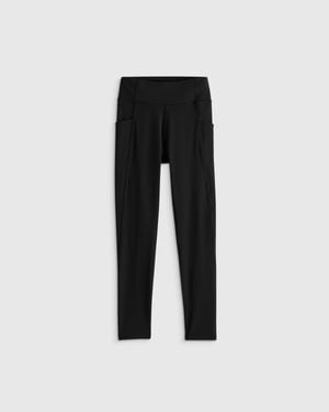 Quince Girls Ultra-Form Pocket Leggings, Nylon/Spandex - Black