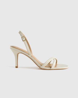 Quince Italian Leather 75Mm Slingback Heeled Sandal - Metallic