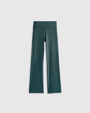 Quince Girls Ultra-Form High Rise Flare Pant, Nylon/Spandex - Green