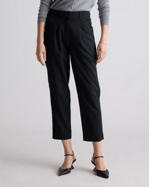 Quince Drapey Twill Tapered Trouser, Tencel - Black