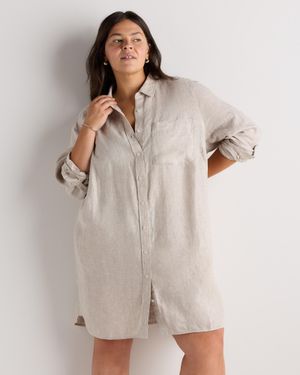 Quince 100% European Linen Shirt Dress - Natural