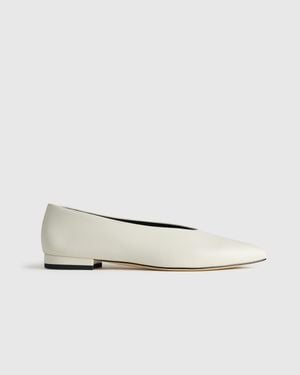 Quince Italian Leather Pointed Toe Flat - Natural