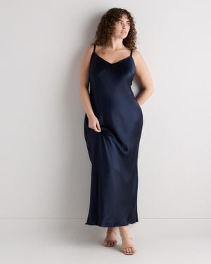 Quince Maxi Slip Dress, Silk - Blue