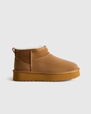 Quince Australian Shearling Platform Mini Boot, Suede Leather - Brown
