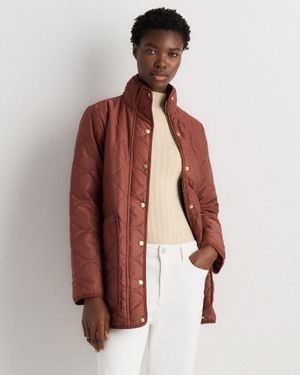 Quince Featherless Quilted Long Puffer Jacket, Nylon - Red