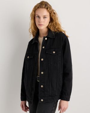 Quince Oversized Denim Jacket, Organic Cotton - Black