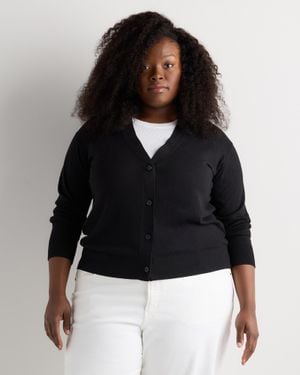 Quince Lightweight Cotton Cashmere Cardigan - Black