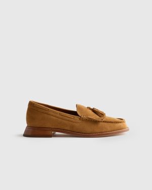 Quince Italian Leather Tassel Loafer - Brown