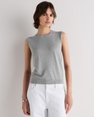 Quince Lightweight Cotton Cashmere Sweater Tank Top - Gray