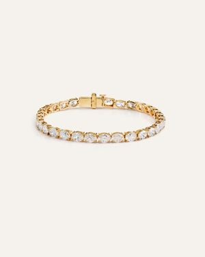 Quince 14K Lab Grown Diamond East-West Oval Tennis Bracelet 10Ctw - Natural