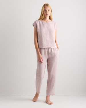 Quince 100% European Linen Pajama Set - Pink