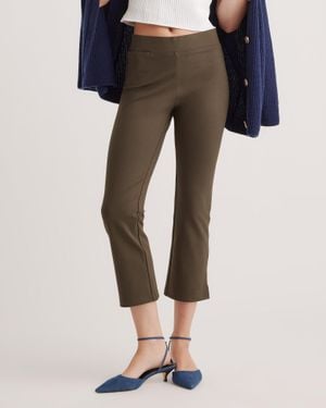 Quince Ultra-Stretch Ponte Kick Flare Pants, Rayon - Green