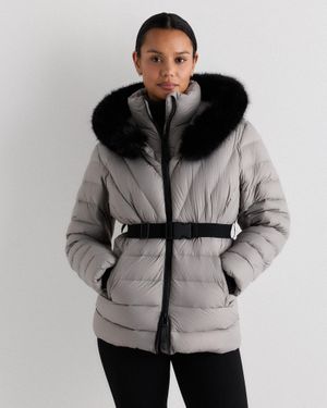 Quince Responsible Down Belted Puffer Coat, Recycled Polyester - Gray