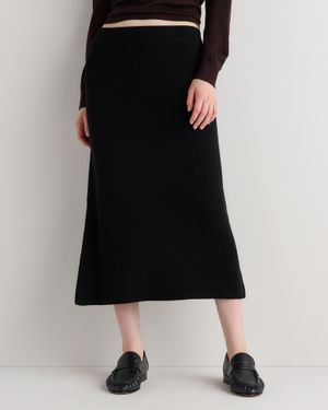 Quince Australian Merino Wool Midi Skirt - Black