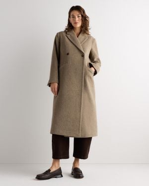 Quince Wool Cashmere Tailored Long Coat - Natural