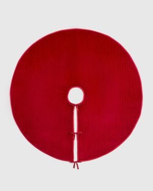 Quince Cotton Velvet Tree Skirt - Red