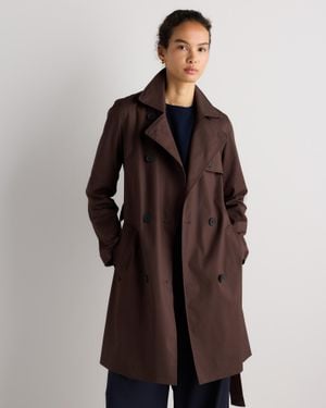 Quince Comfort Stretch Trench Coat, Organic Cotton - Brown