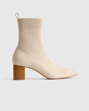 Quince Eco Knit Heeled Bootie, Eco-Knit - Natural