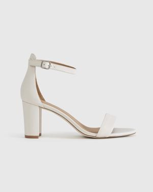 Quince Italian Leather 65Mm Block Heel - White