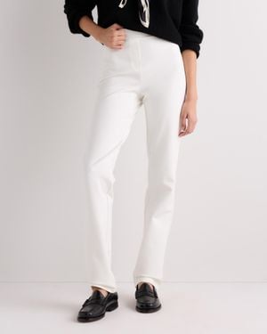 Quince Ultra-Stretch Ponte Straight Leg Pants, Rayon - White