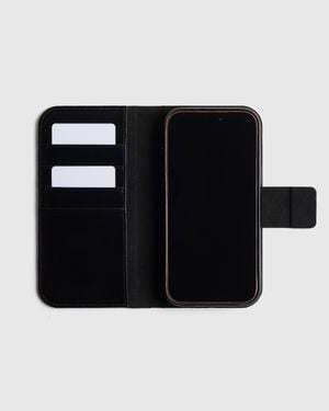 Quince Italian Leather Phone 2-In-1 Folio Case - Black