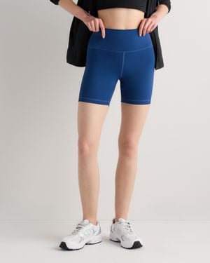 Quince Power-Up High-Rise Training Shorts, Nylon/Spandex - Blue