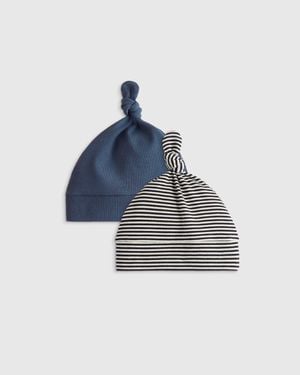 Quince Softest Rib Hat, Bamboo/Organic Cotton - Blue