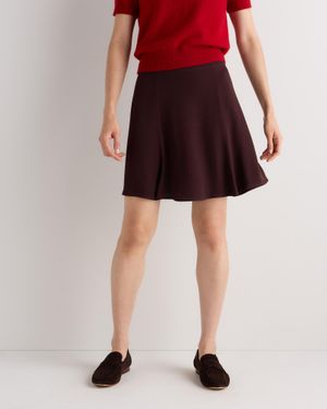 Quince Lightweight Crepe A-Line Mini Skirt, Viscose - Red