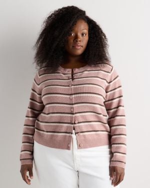 Quince Mongolian Cashmere Cropped Crew Cardigan - Multicolor