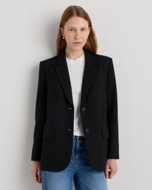 Quince Italian Wool Oversized Blazer - Black