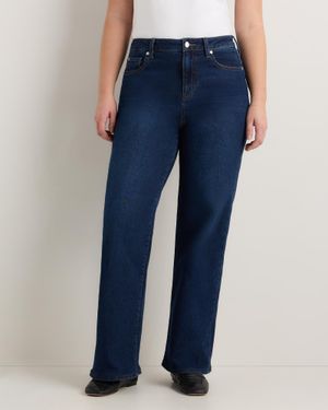 Quince Curvy Bella Stretch Wide Leg Jeans, Organic Cotton - Blue
