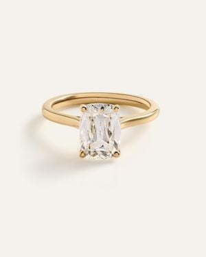Quince Lab Grown Diamond Antique Cushion Trellis Cathedral Engagement Ring 3Ct - Natural