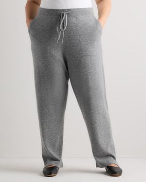 Quince Mongolian Cashmere Straight Leg Pants - Gray