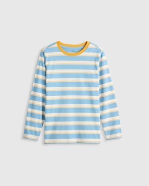 Quince Jersey Long Sleeve Tee, Organic Cotton - Blue