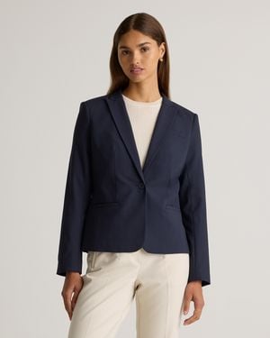 Quince Italian Wool Tailored Blazer - Blue