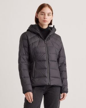 Quince Lightweight Down Packable Puffer Hooded Jacket, Recycled Polyester - Gray