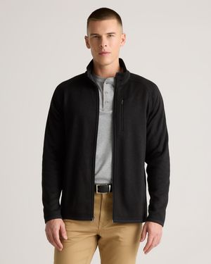 Quince Sweater-Knit Fleece Full-Zip Jacket, Recycled Polyester - Black