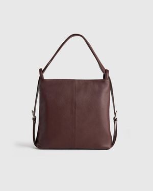 Quince Maeve Convertible Backpack, Italian Leather - Brown