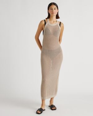 Quince Open-Knit Cover-Up Maxi Dress, Organic Cotton - Natural
