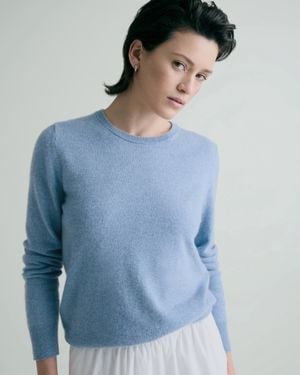 Quince Mongolian Cashmere Crewneck Sweater - Blue