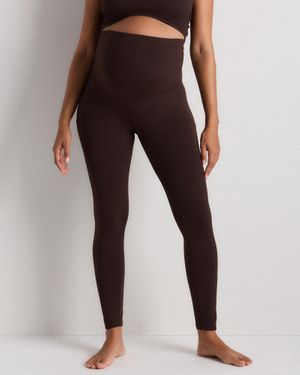 Quince Ultra-Form Maternity Pocket Leggings, Nylon/Spandex - Brown