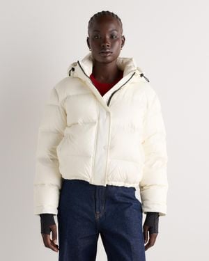 Quince Responsible Down Cropped Puffer Jacket, Recycled Polyester - White