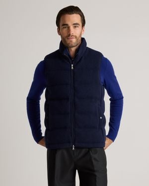 Quince Mongolian Cashmere Puffer Vest - Blue