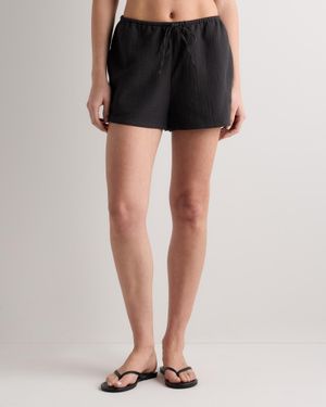 Quince Gauze Shorts, Organic Cotton - Black