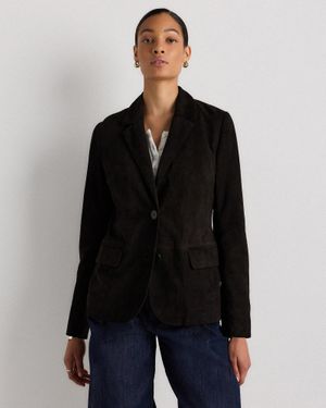 Quince 100% Suede Blazer, Suede Leather - Black