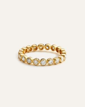 Quince 14K Lab Grown Diamond Round Bezel Eternity Band Rings 1Ctw - Metallic