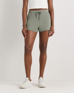 Quince Supersoft Fleece Shorts, Lenzing Modal - Green