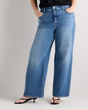 Quince Bella Stretch Relaxed Straight Jeans, Cotton - Blue