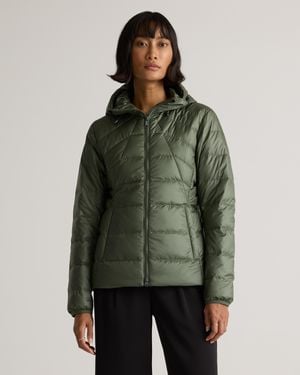 Quince Lightweight Down Packable Puffer Hooded Jacket, Recycled Polyester - Green