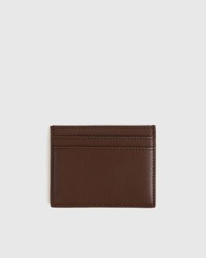 Quince Italian Leather Slim Card Case - Brown